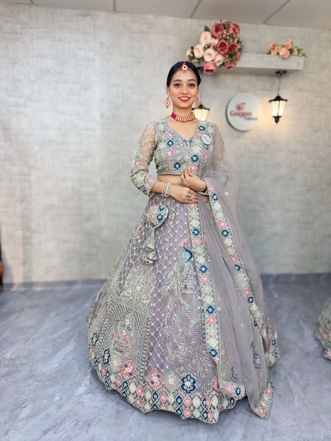 Designer Embroidered Lehenga Set with Sequins & Dupatta – Perfect for Weddings & Parties