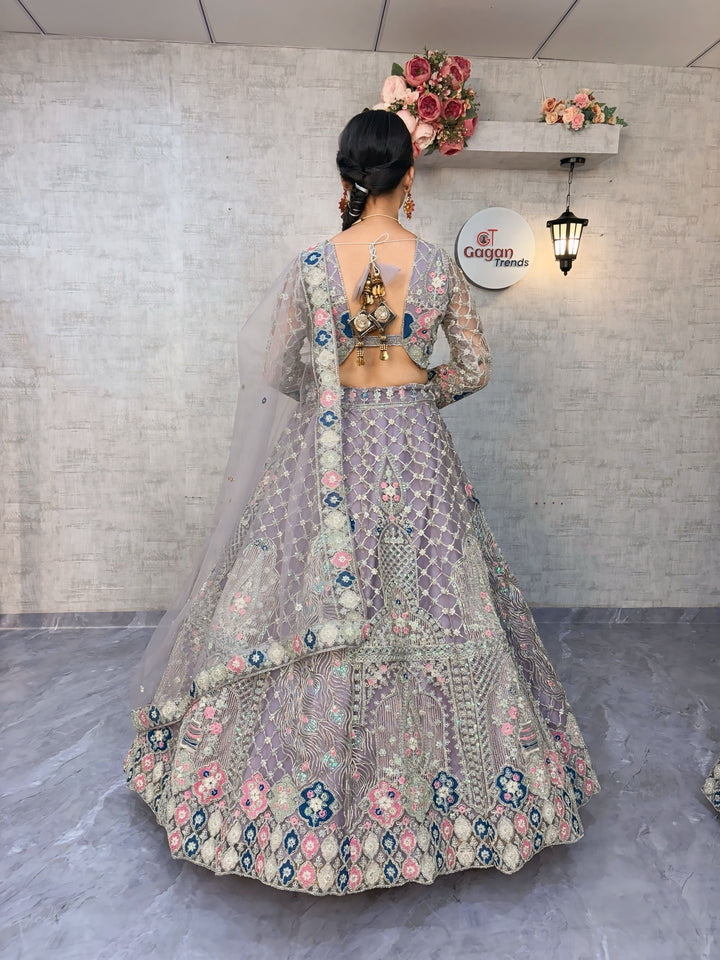 Designer Embroidered Lehenga Set with Sequins & Dupatta – Perfect for Weddings & Parties