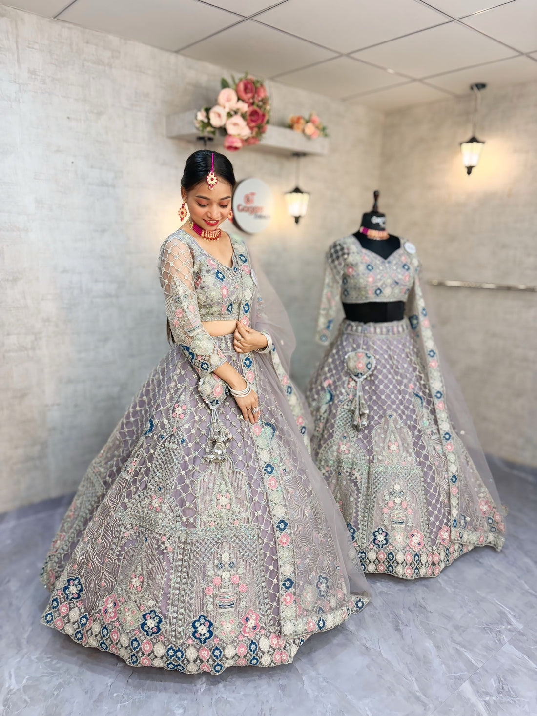 Designer Embroidered Lehenga Set with Sequins & Dupatta – Perfect for Weddings & Parties