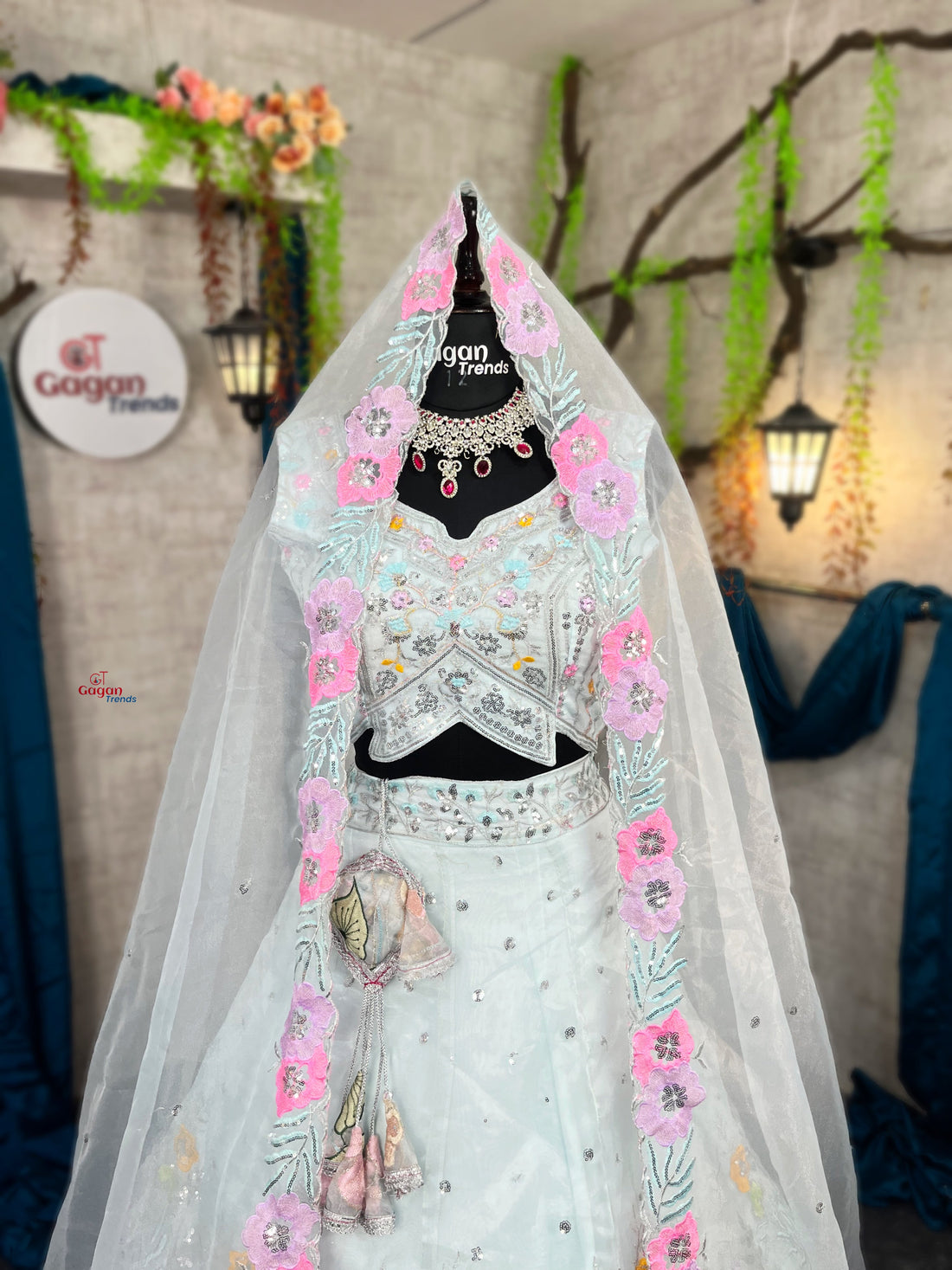 Elegant Heavy Organza Silk Lehenga with Embroidery Sequins Cut Work With Cancan & Canvas Patta