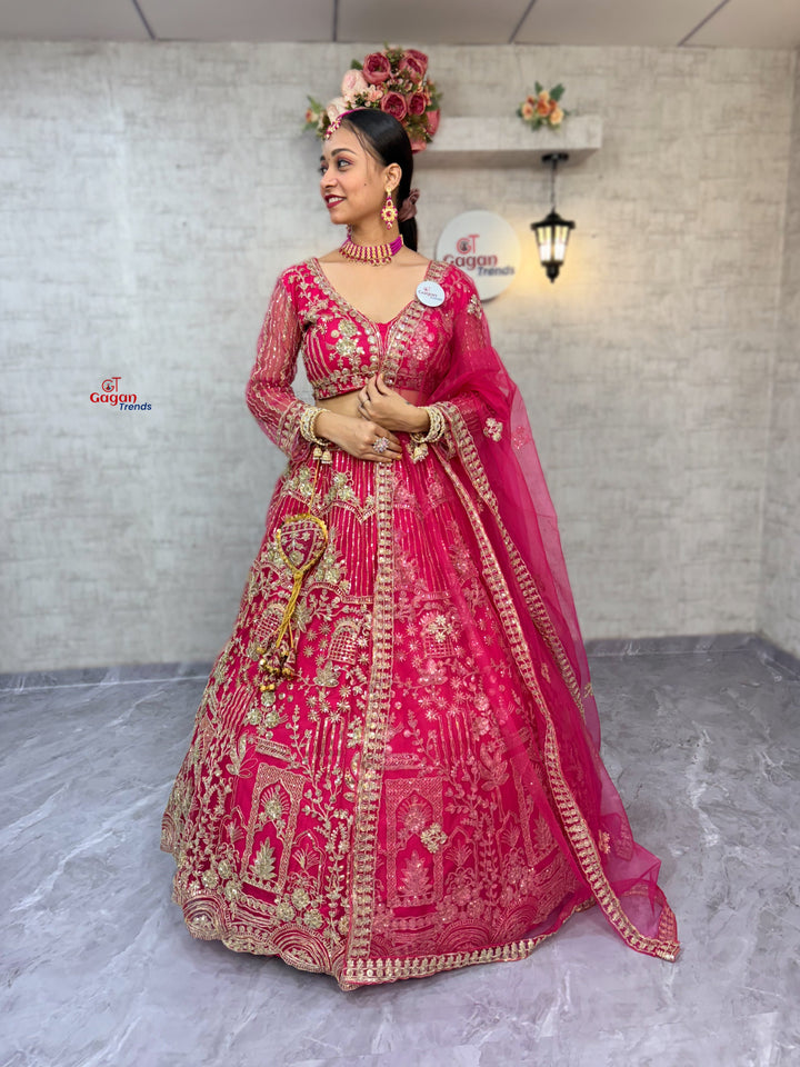 Premium Soft Net Lehenga Choli with Coding Sequins & Dupatta – Glamorous Ethnic Ensemble
