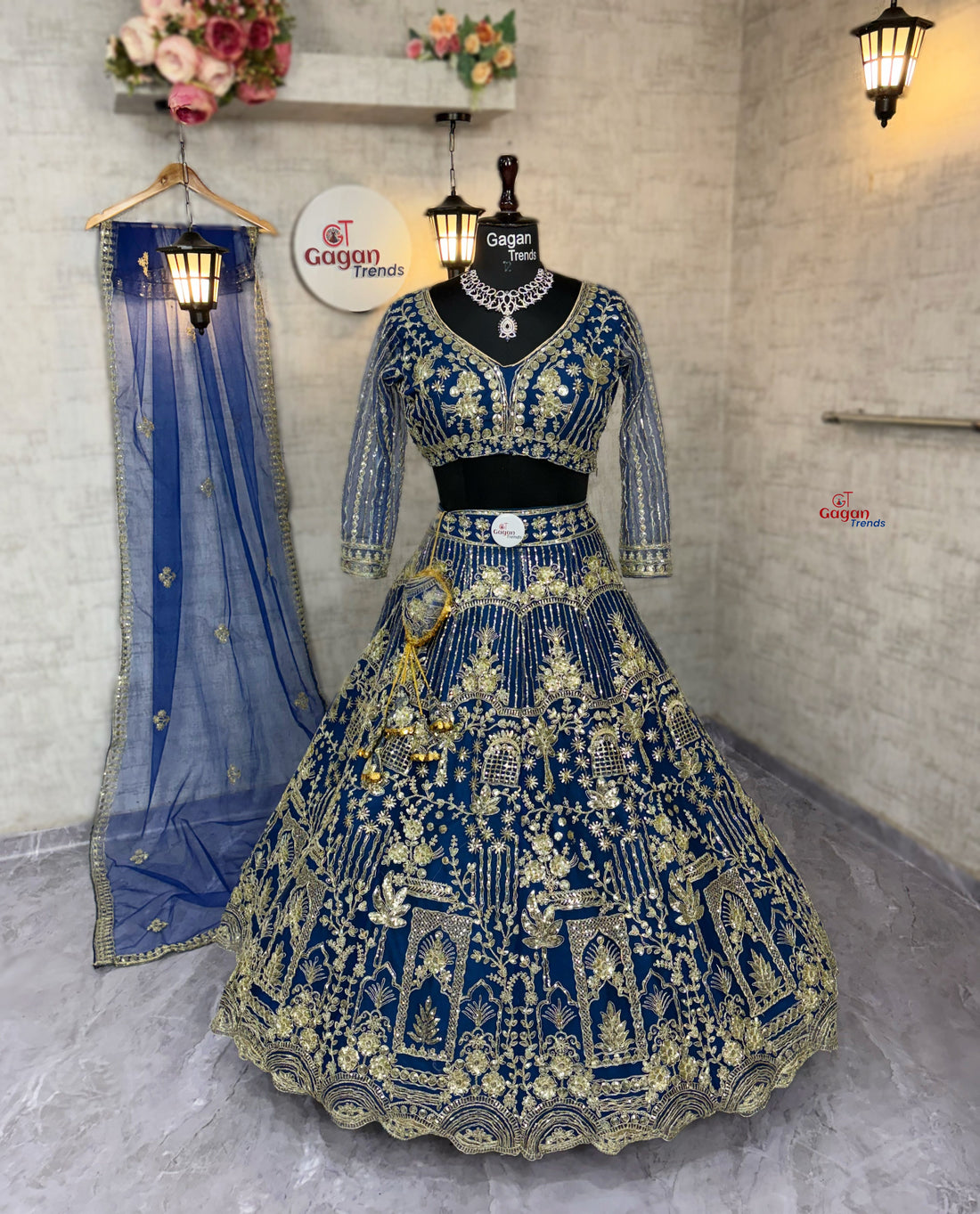 Blue colour Soft Net Lehenga Choli with Coding Sequins & Dupatta – Glamorous Ethnic Ensemble