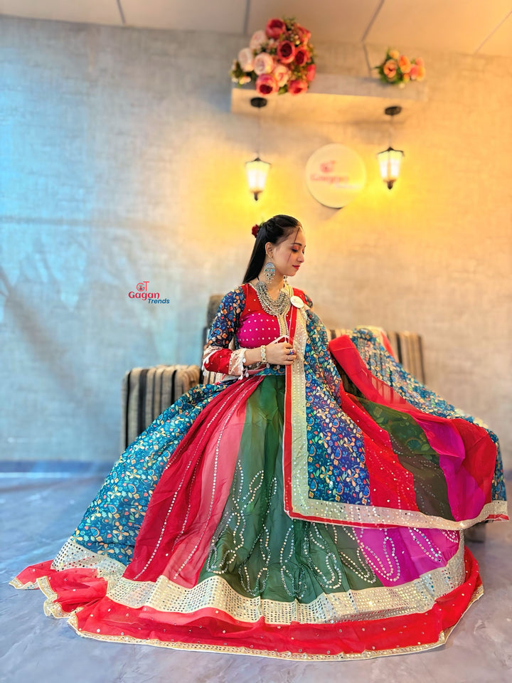 Gagan Trends Navratri Special – Digital Print Georgette Lehenga