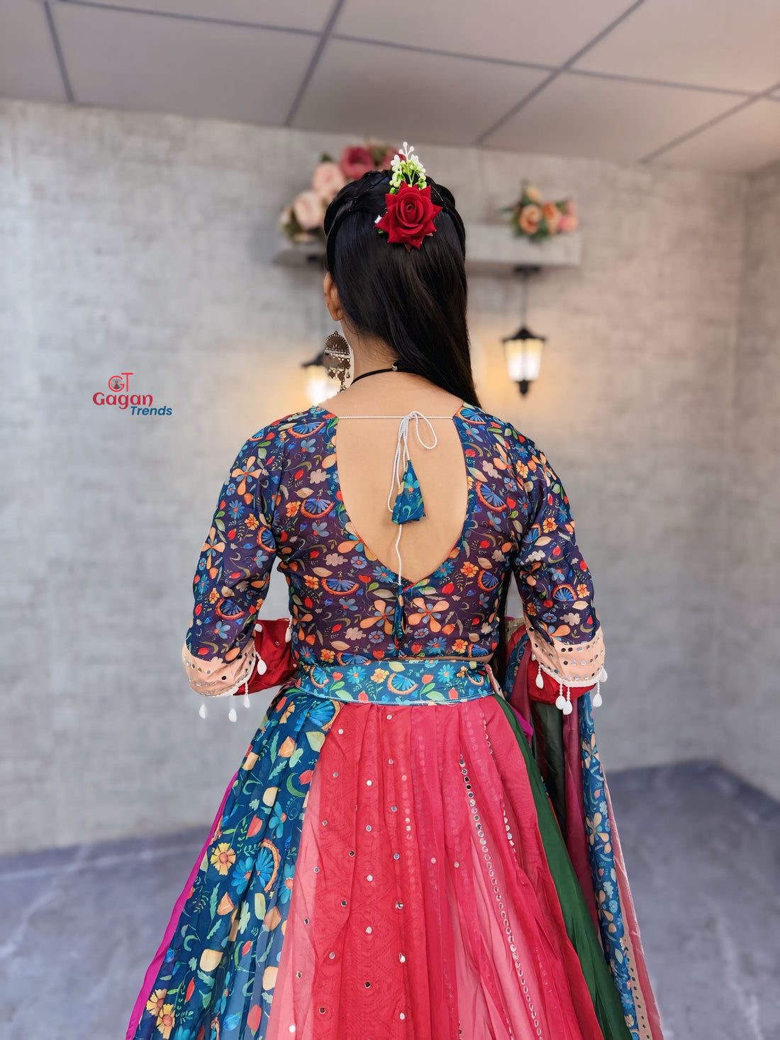 Gagan Trends Navratri Special – Digital Print Georgette Lehenga