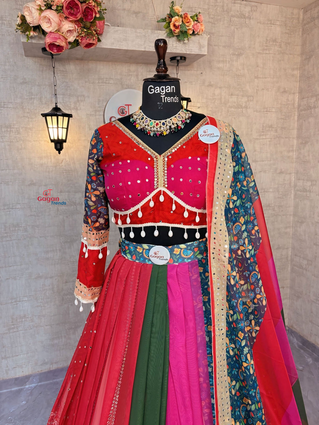 Gagan Trends Navratri Special – Digital Print Georgette Lehenga