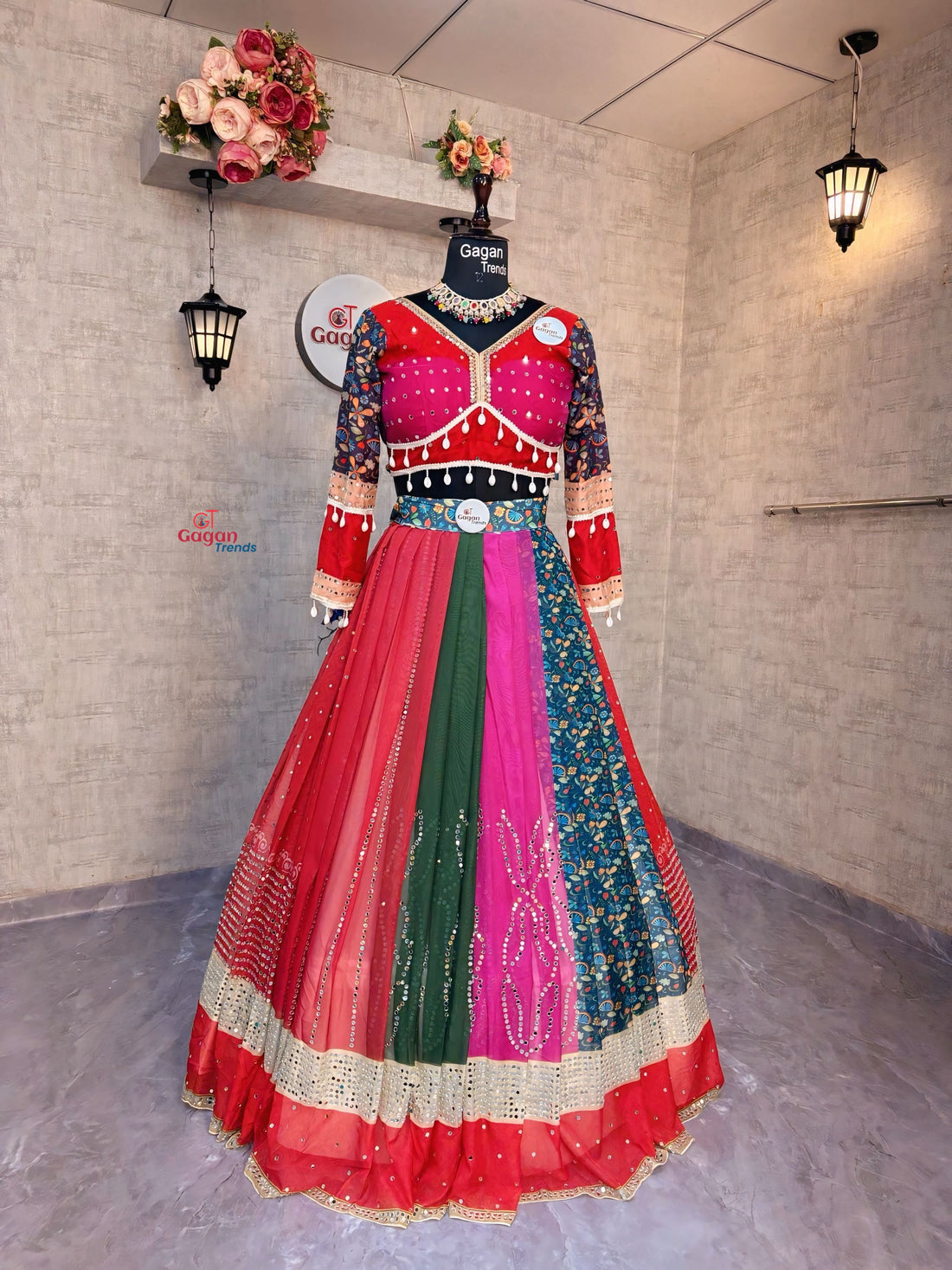 Gagan Trends Navratri Special – Digital Print Georgette Lehenga