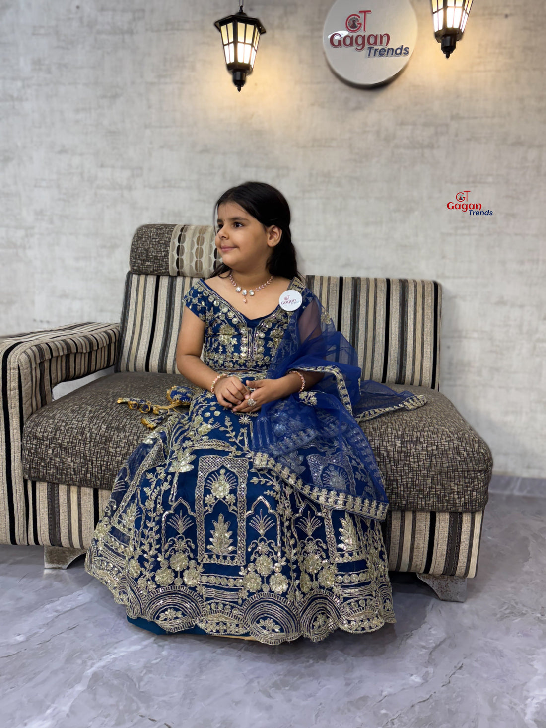 blue Soft Net Lehenga Choli with Coding Sequins – Fully Stitched Traditional Dress (0–18 Years)