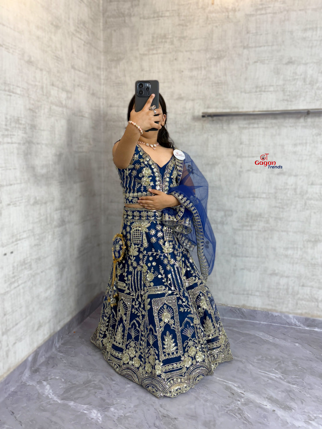 blue Soft Net Lehenga Choli with Coding Sequins – Fully Stitched Traditional Dress (0–18 Years)