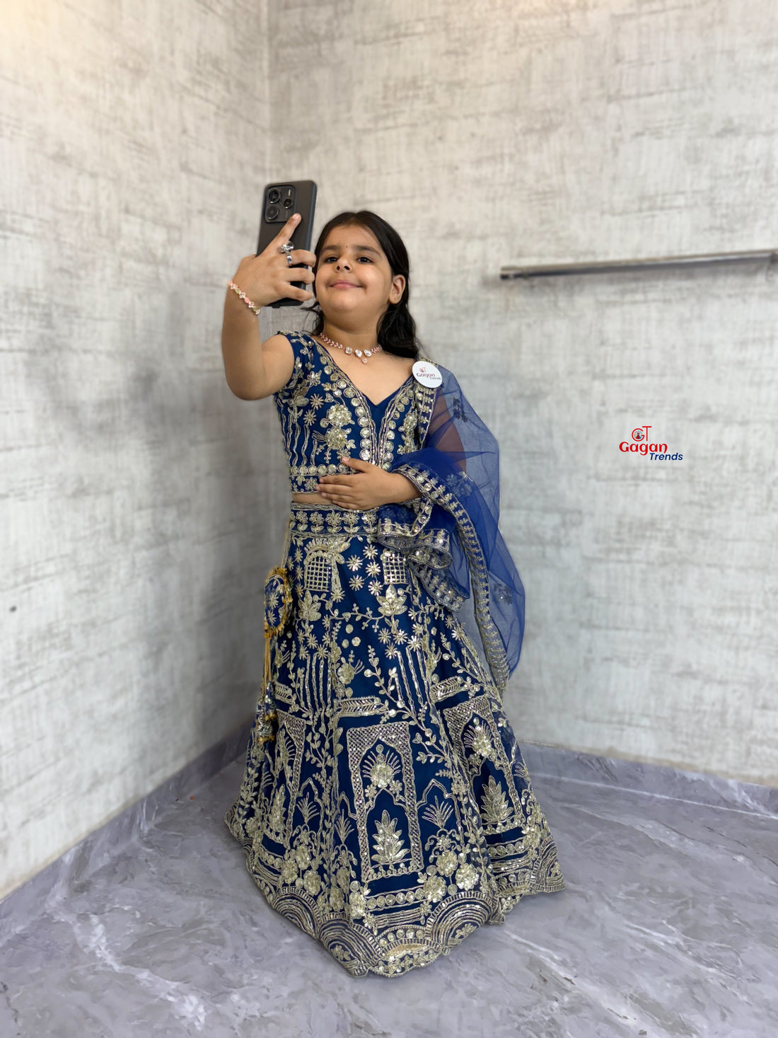 blue Soft Net Lehenga Choli with Coding Sequins – Fully Stitched Traditional Dress (0–18 Years)