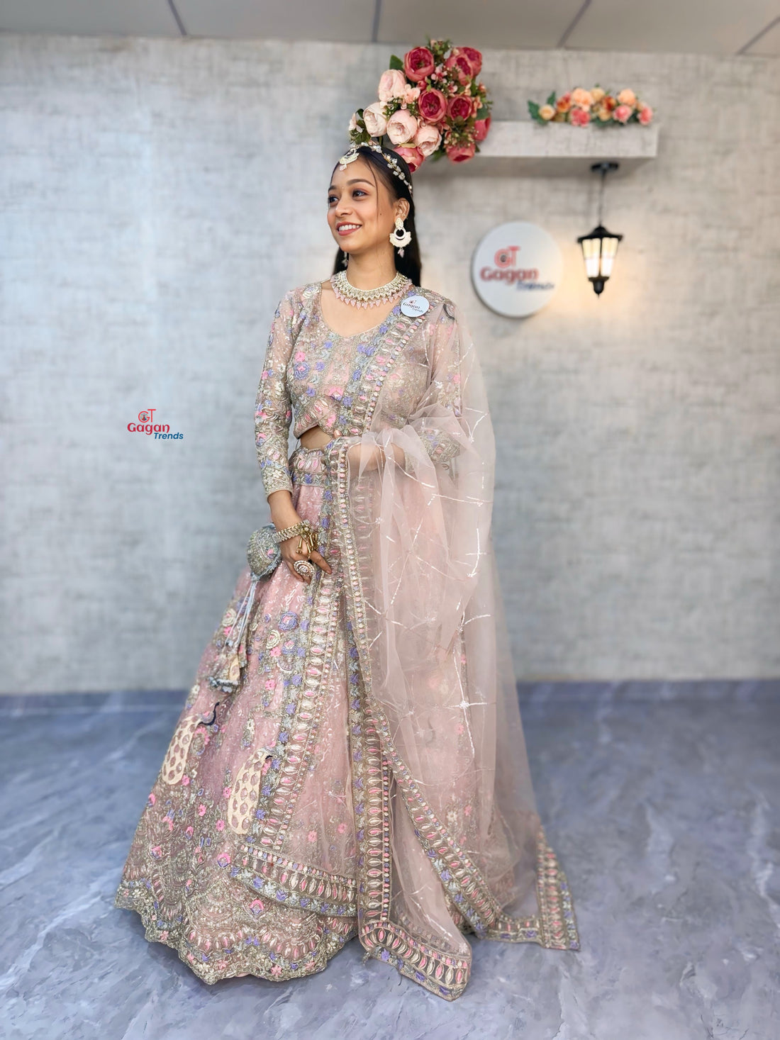 Soft Butterfly Net Lehenga with Coding Sequins Work