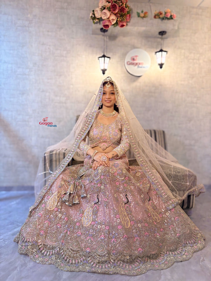 Soft Butterfly Net Lehenga with Coding Sequins Work