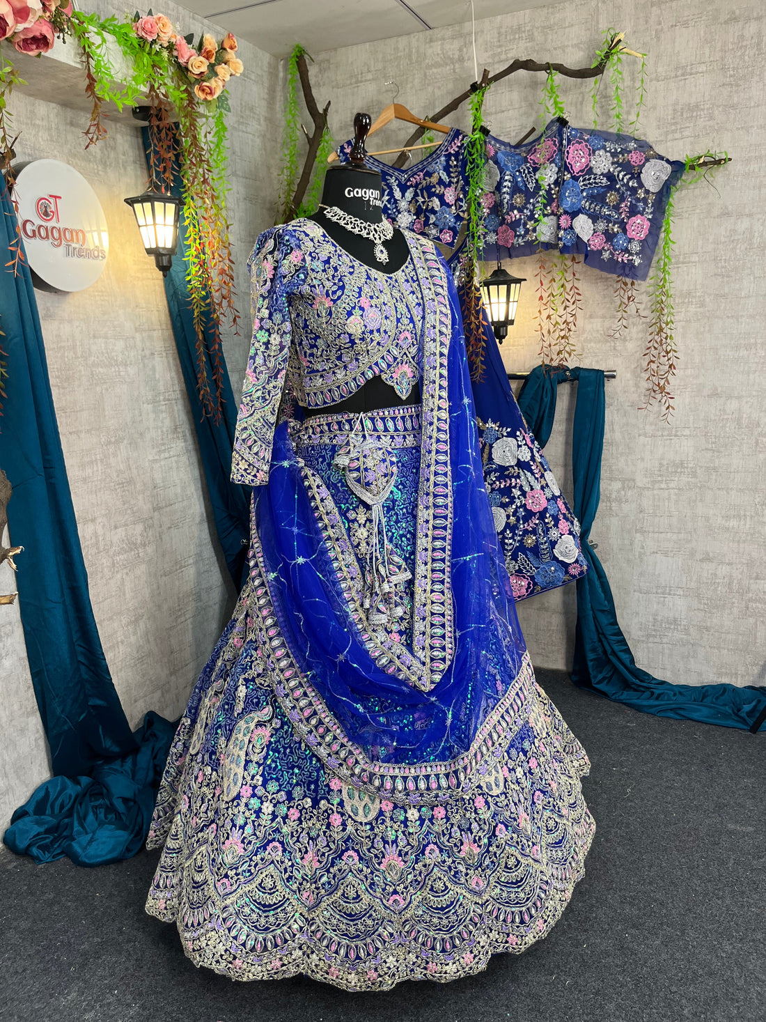 Royal blue colour premium Coding Sequins work and designer blouse perfect fit for you