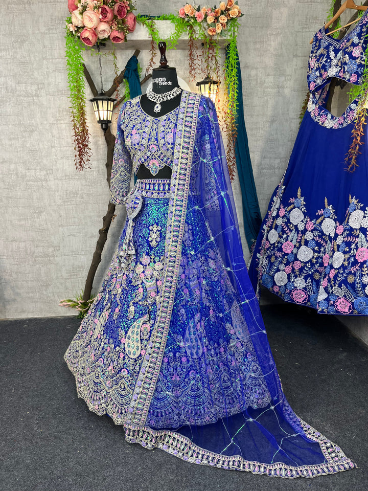 Royal blue colour premium Coding Sequins work and designer blouse perfect fit for you