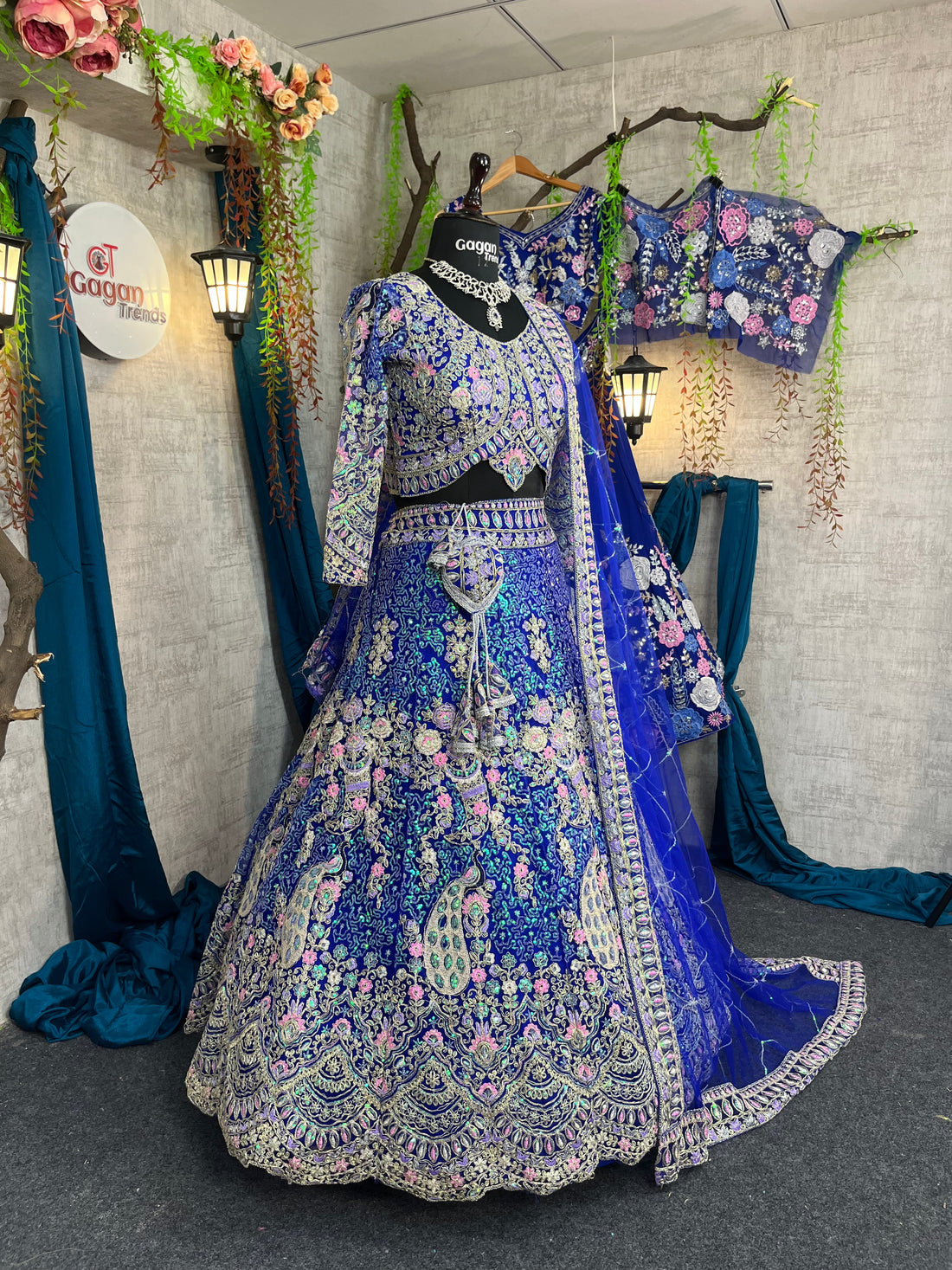 Royal blue colour premium Coding Sequins work and designer blouse perfect fit for you