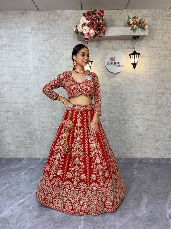 Premium Faux Georgette Lehenga Choli with Coding Sequins Work – Semi-Stitched Set