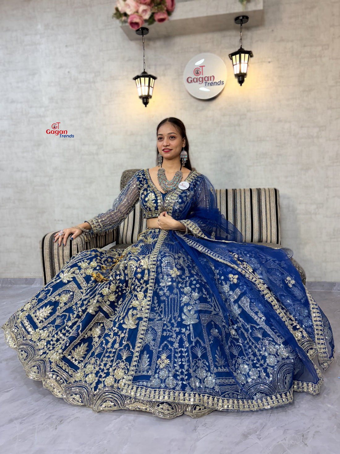 Blue colour Soft Net Lehenga Choli with Coding Sequins & Dupatta – Glamorous Ethnic Ensemble