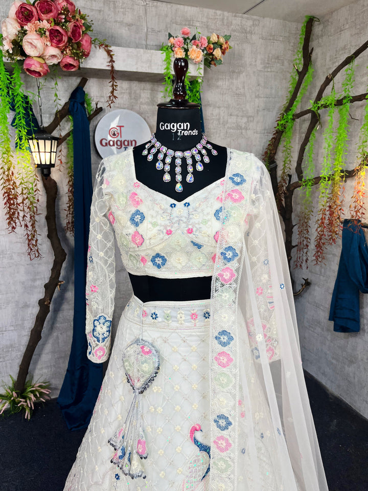 Designer Embroidered Lehenga Set with Sequins & Dupatta – Perfect for Weddings & Parties