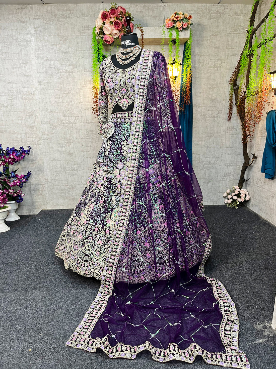 Purple colour premium Coding Sequins work and designer blouse perfect fit for you