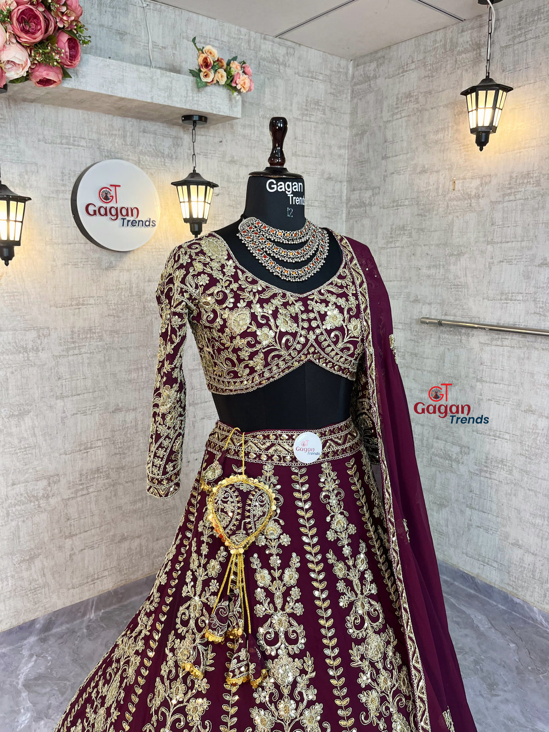 Premium Faux Georgette Lehenga with Coding Sequins Work – Semi-Stitched Set