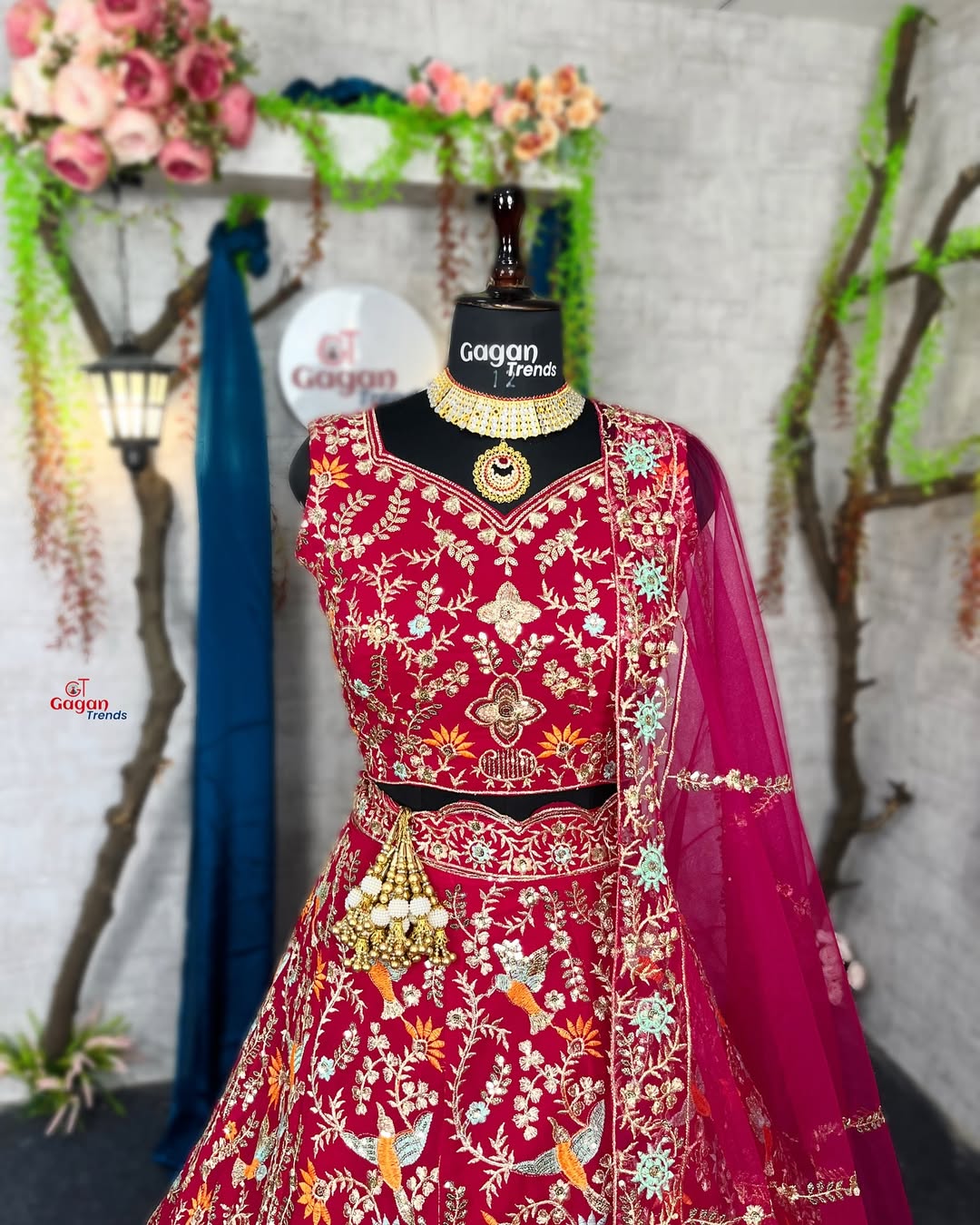 Stunning Fox Georgette Lehenga with Embroidery Sequins Work & Butterfly Net Dupatta