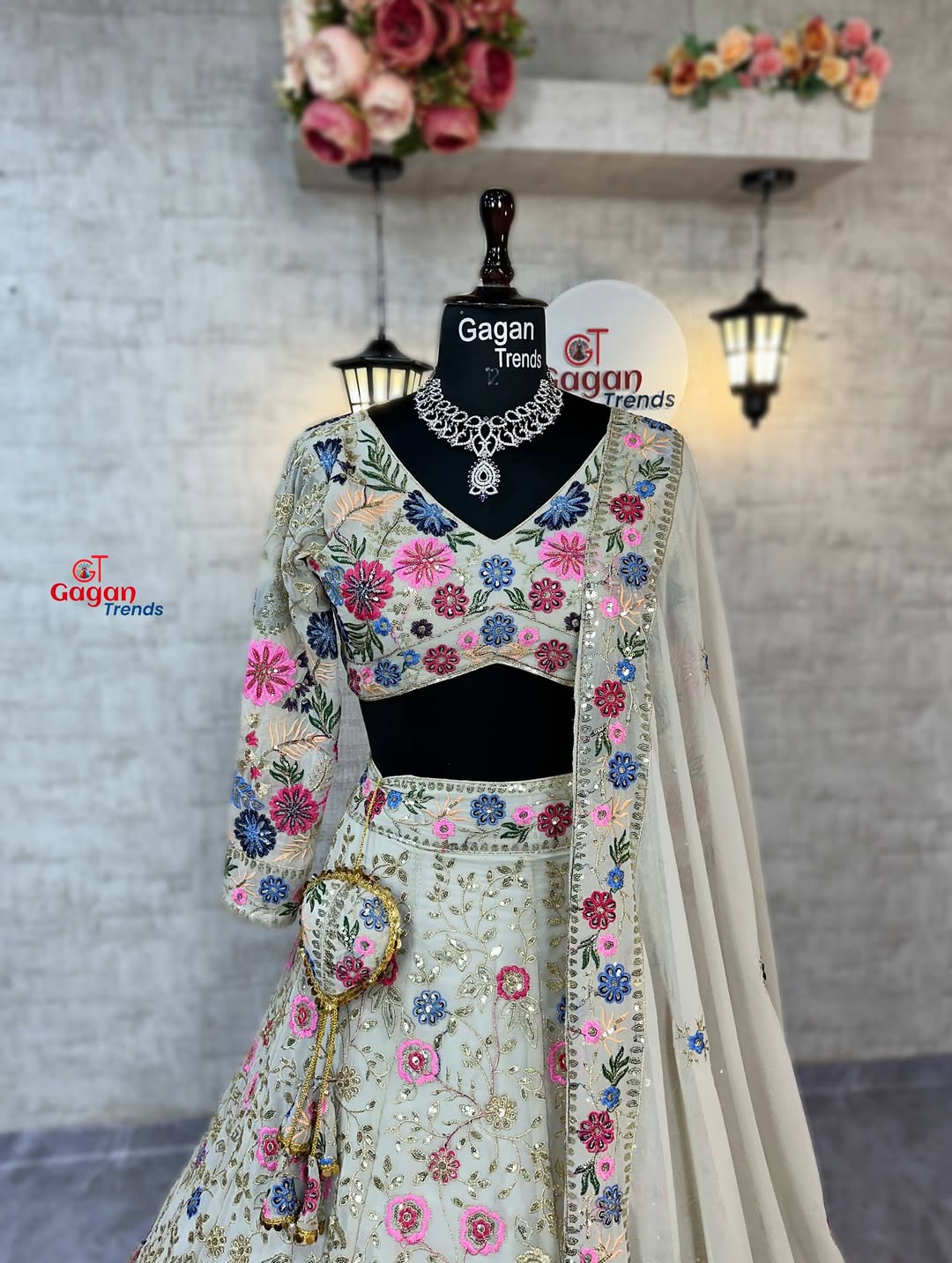 Fox Georgette Mirror Work Lehenga with Sequins & Frill – Party Wear Lehenga Set