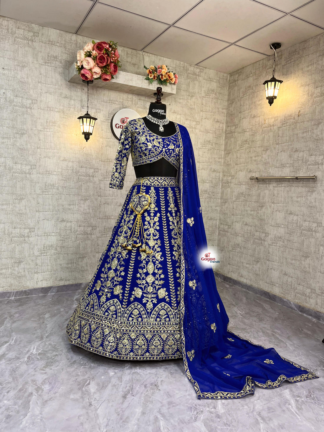 Faux Georgette Lehenga with Coding Sequins Work & Dupatta – Semi-Stitched Partywear Set