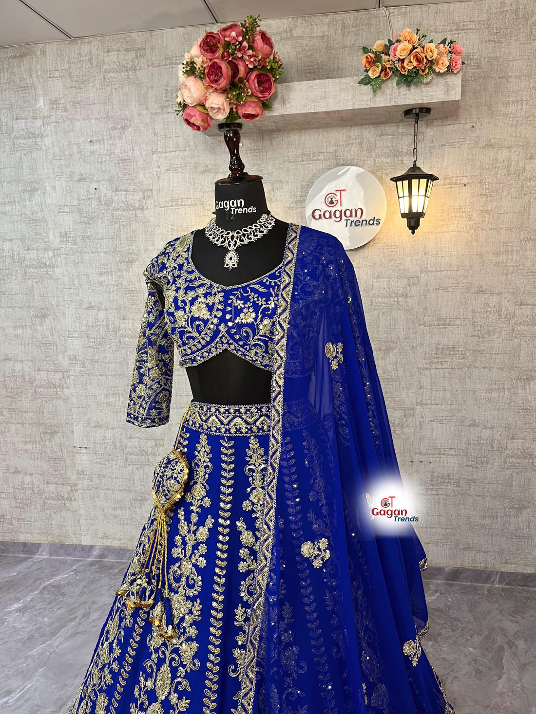 Faux Georgette Lehenga with Coding Sequins Work & Dupatta – Semi-Stitched Partywear Set