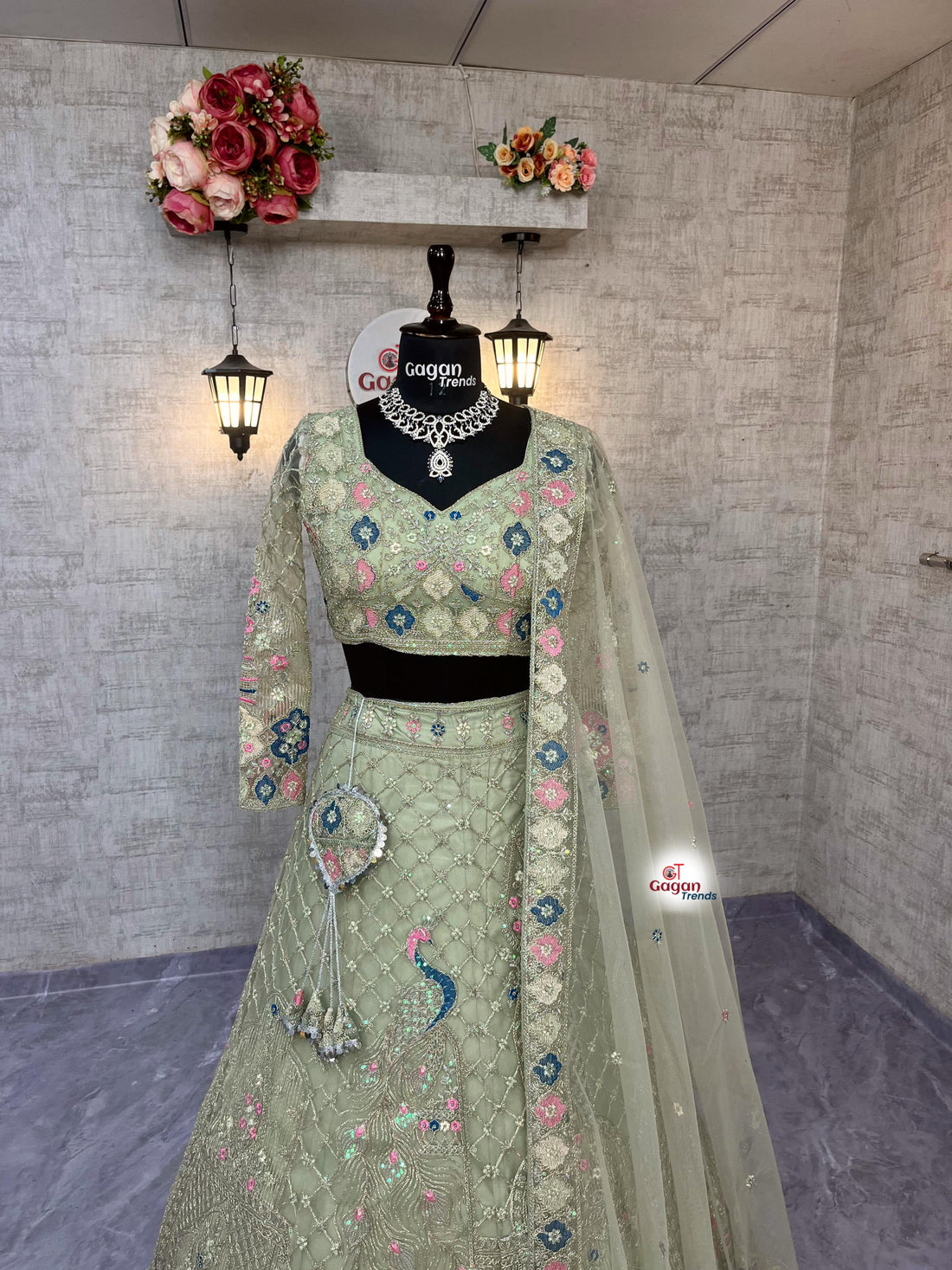 Designer Embroidered Lehenga Set with Sequins & Dupatta – Perfect for Weddings & Parties