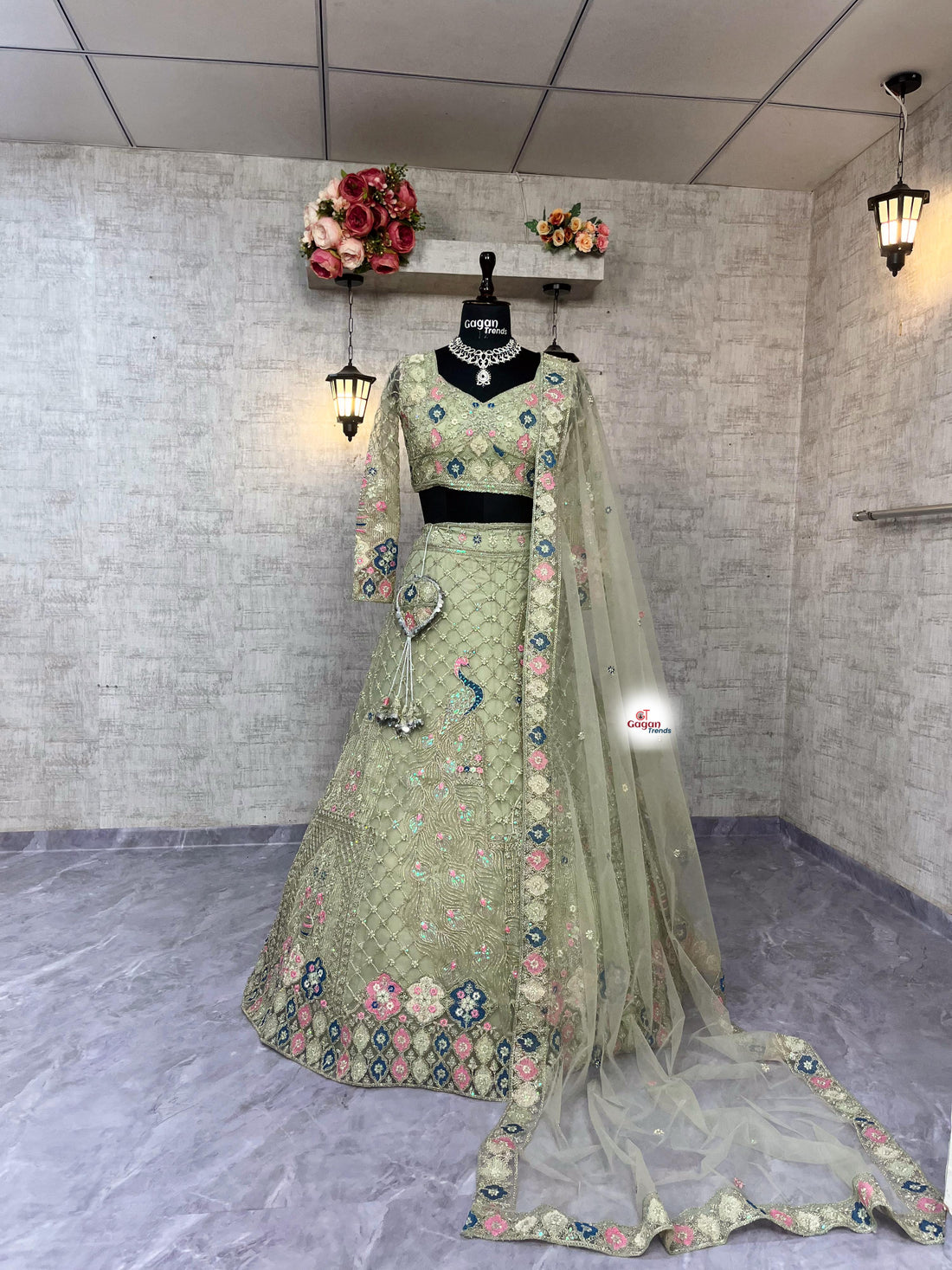 Designer Embroidered Lehenga Set with Sequins & Dupatta – Perfect for Weddings & Parties